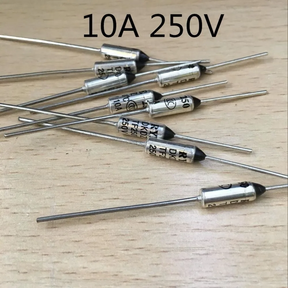 

5 шт.-10 шт./предохранитель RY TF 70 200 92 105 125 155 градусов 70C 200C 92C 105C 125C 155C 10A 250V металлический Термопредохранитель