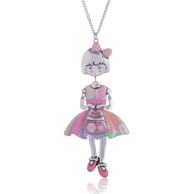Ожерелье с эмалированной подвеской новое милое Кукольное ожерелье длинной