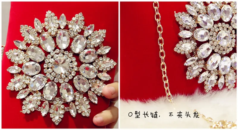 Черный красный маленькая сумочка-клатч хрустальные стразы дамы Для женщин