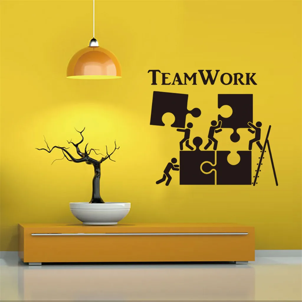 Teamwork Наклейки на стены с цитатами офис школьная команда работа головоломка лестница рабочий настенные наклейки детские комнаты общежития винил офисный Декор росписи 316