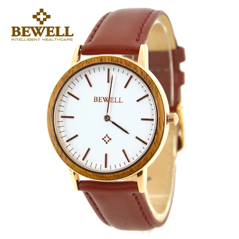 BEWELL Роскошные брендовые деревянные кварцевые мужские часы из нержавеющей