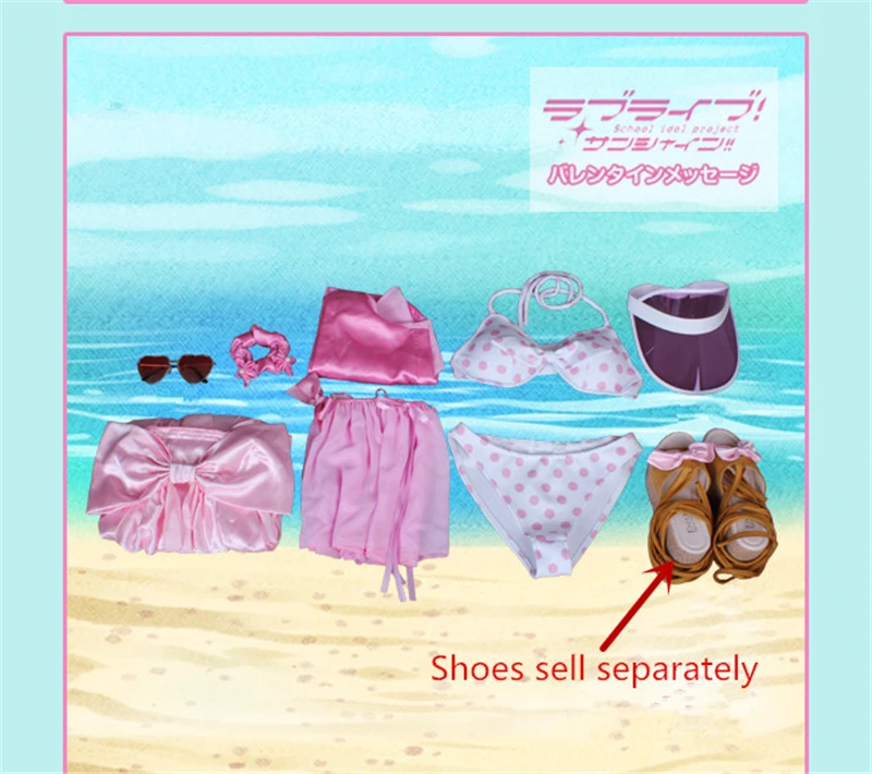 

LoveLive!Sunshine!! Aqours Sakurauchi Riko SIC12 Cosplay Costume Bikini Woman Summer Swimsuits Comic Sexy Dresses Outfits