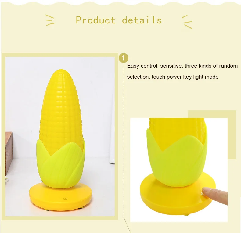 Кукуруза Ночник Новинка ЕС вилка прикроватная атмосферная лампа ночные