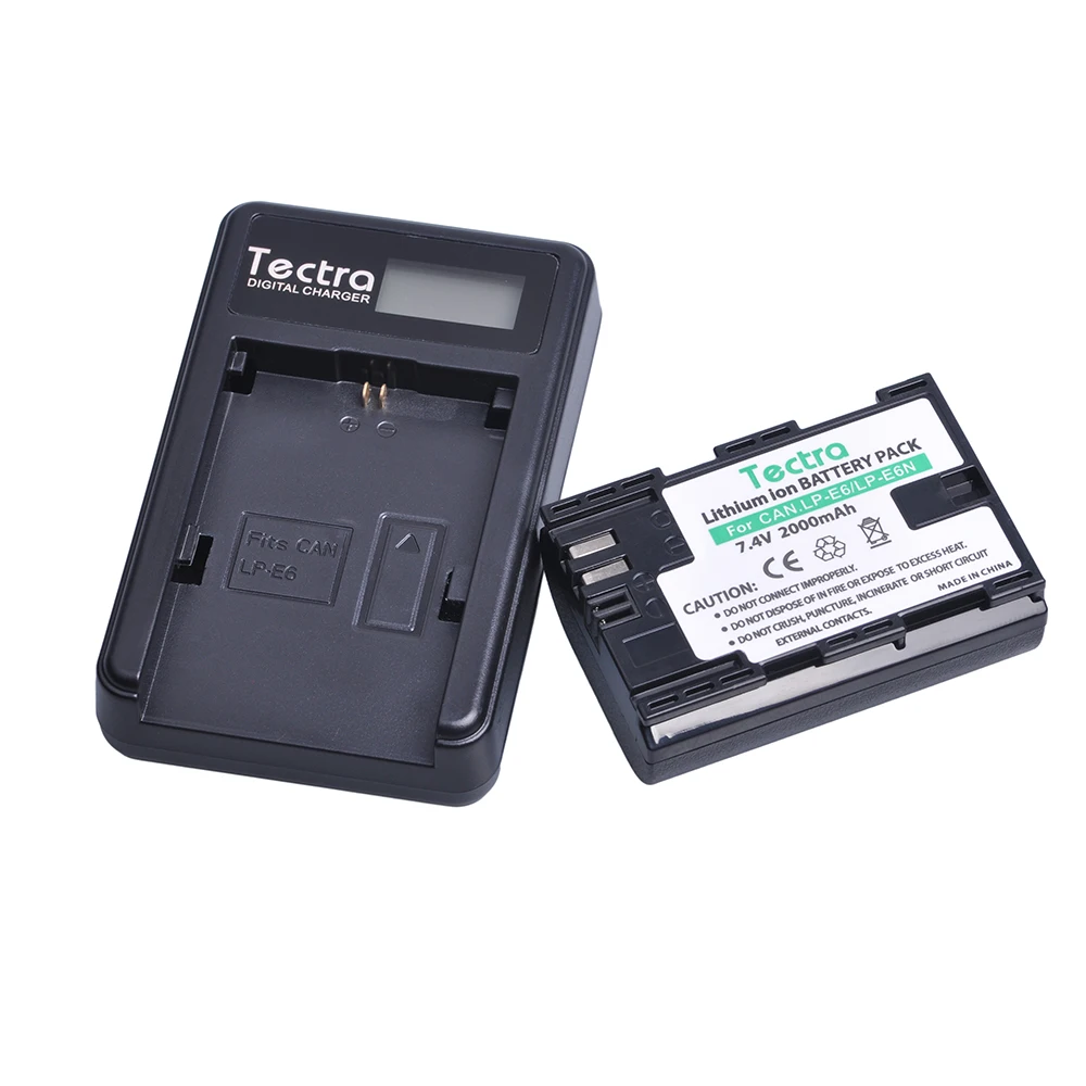 

Tectra 1PC LP-E6 LP-E6N LPE6 Battery + LCD USB Charger for Canon EOS 5D 5D2 5DS Mark II 2 Mark III 3 6D 60D 7D 7D2 7DII 70D 80D