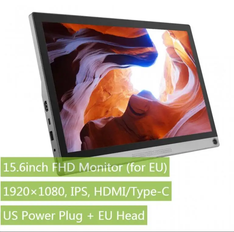 

FHD-монитор 15,6 дюйма (для ЕС) с разрешением 1920 × 1080 Full HD,IPS, ЖК-дисплеем HDMI для различных хост-устройств