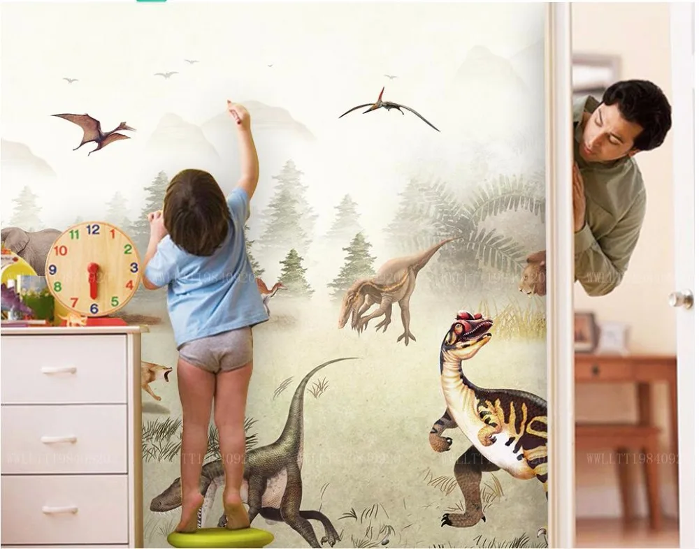 3d фото обои на заказ динозавр животное Королевство прерий Детская комната Декор