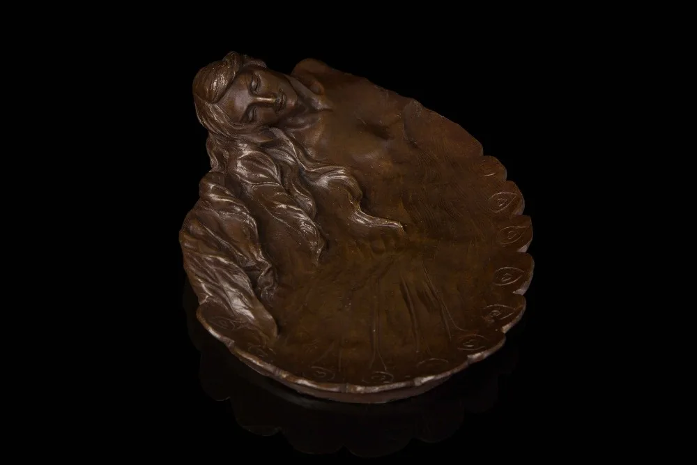 Классические женские бронзовые статуи античный компот sculpure фруктовый поднос