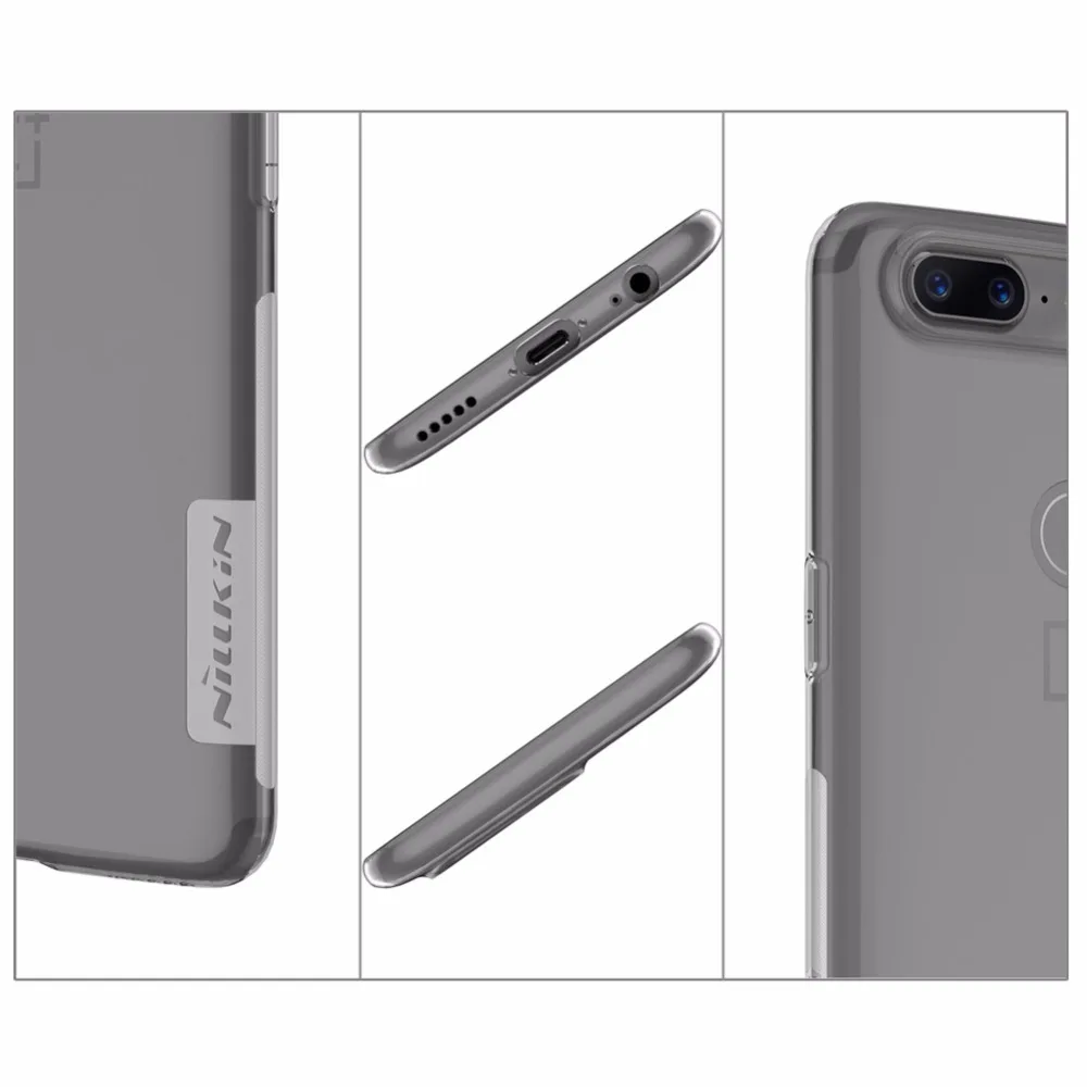 oneplus 5t case cover 6.01 inch NILLKIN Nature Transparent Clear Soft silicon TPU Protector one plus 5 t |
