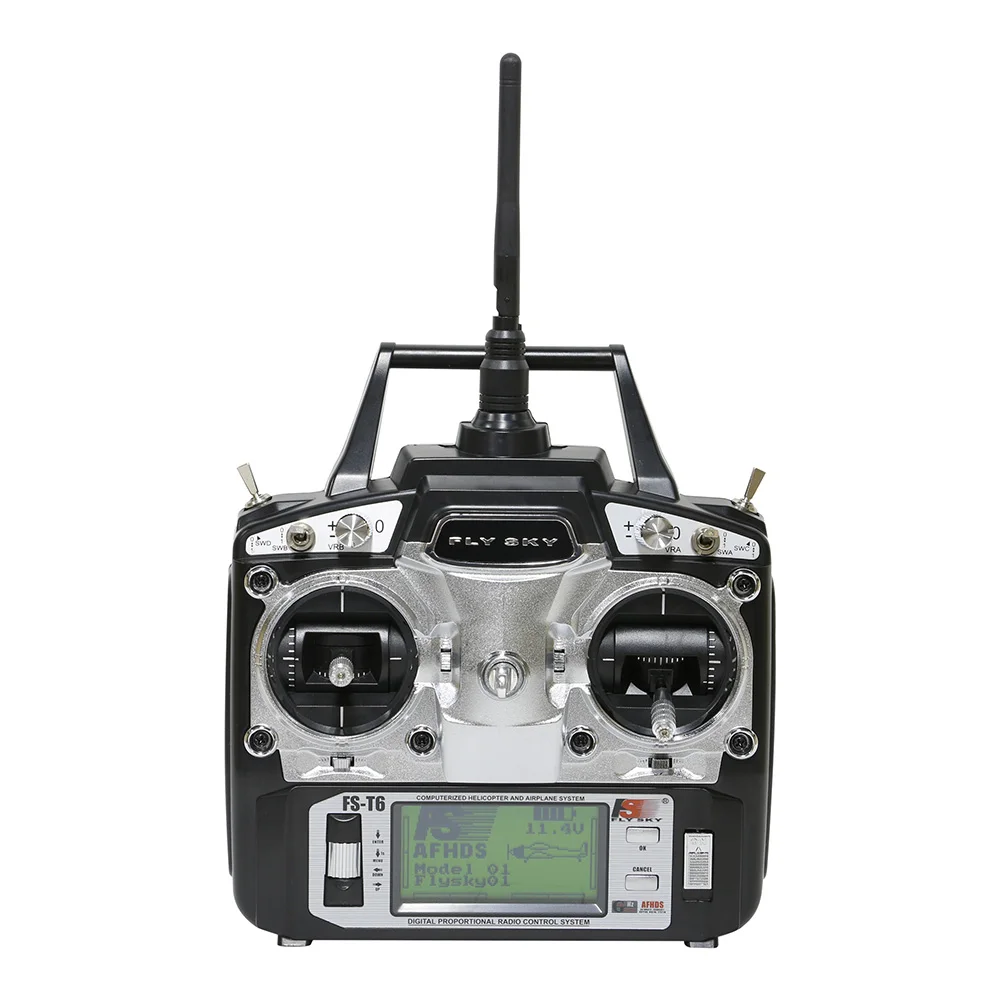 Flysky FS-T6 FS T6 6ch 2,4g с ЖК-экраном Радиоуправляемый передатчик+ FS R6B приемник для вертолета самолета для радиоуправляемого дрона квадрокоптера самолета
