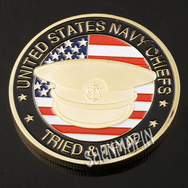 ВМС США вождей памятная монета USN Департамент морского флота Кепки коллекционные