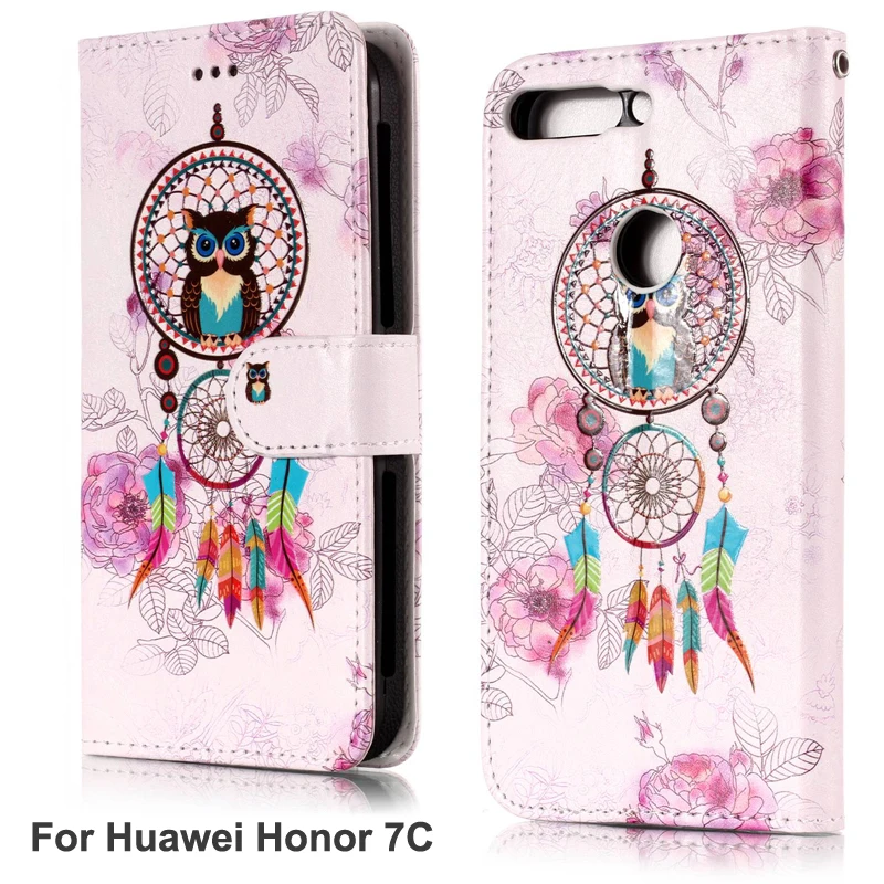 Чехол для смартфона Huawei Honor 7C многофункциональный рельефный цветной книжка из