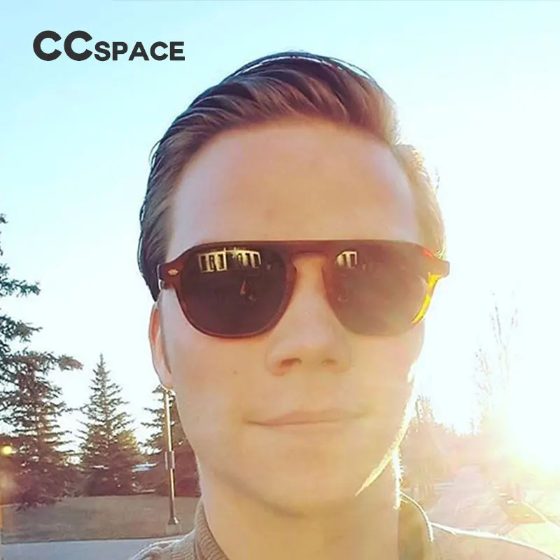 CCSPACE, элегантные мужские ретро овальные очки, оправа для мужчин, фирменный дизайн, оптические очки, модные желтые линзы, очки 45091
