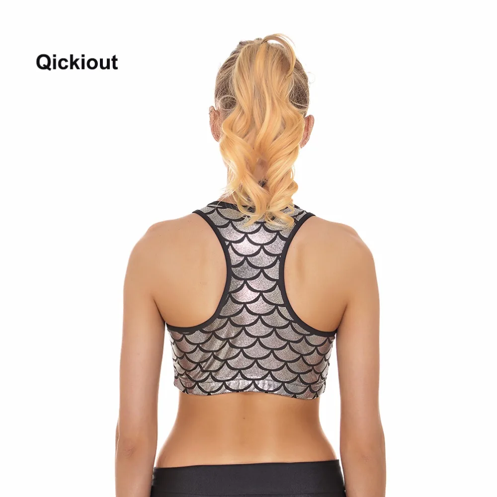 Qickitout бюстгальтер, новинка, бюстгальтеры, 12 цветов, Русалка, чешуя, новинка, бюстгальтер для фитнеса, тонкий бюстгальтер для женщин, тянущийся кроп-топ, Прямая поставка