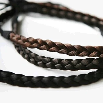 Женская резинка для волос XUBCHC черная коричневая синтетическая оплетка |