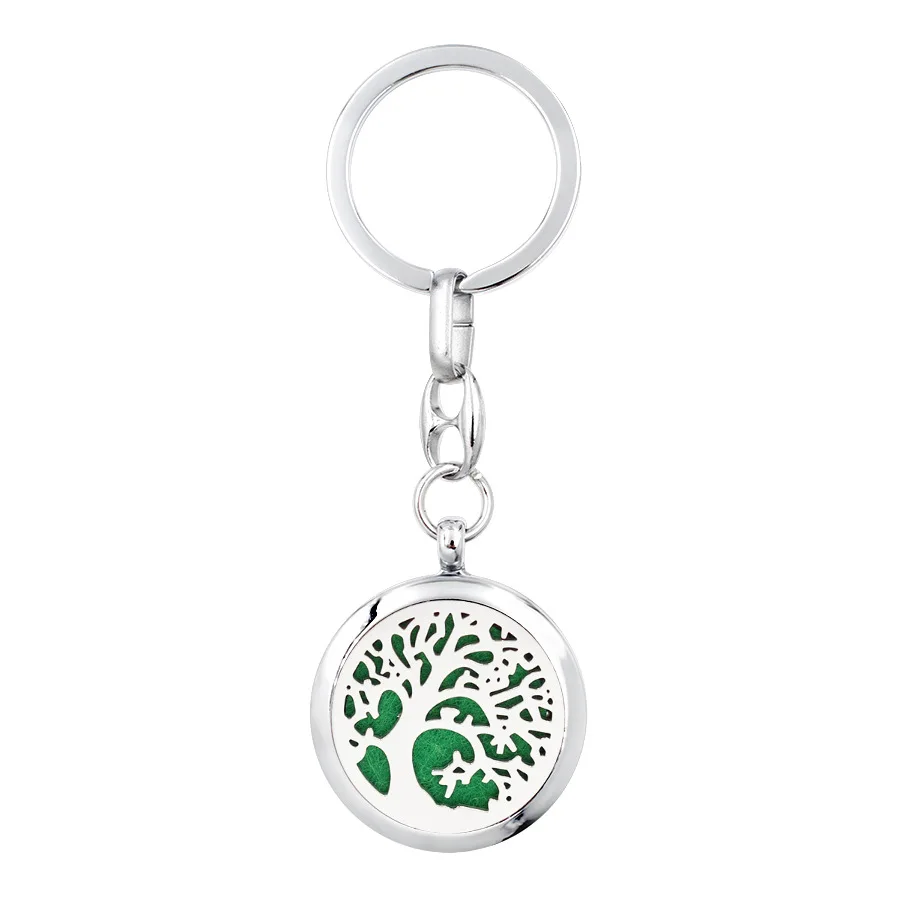 Серебряный Круглый 30 мм Дерево жизни брелок эфирное масло диффузор кулон парфюм
