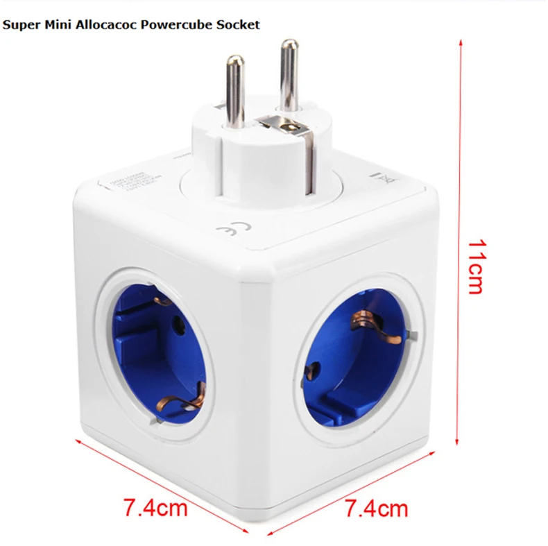 Allocacoc powercube умная розетка с usb удлинитель тройник в розетку пробка электрический силовая полоса ЕС переходник для розетки адаптер питания силовой куб электрический 2 USB 4 розетки мульти 3680 Вт домашняя заряд