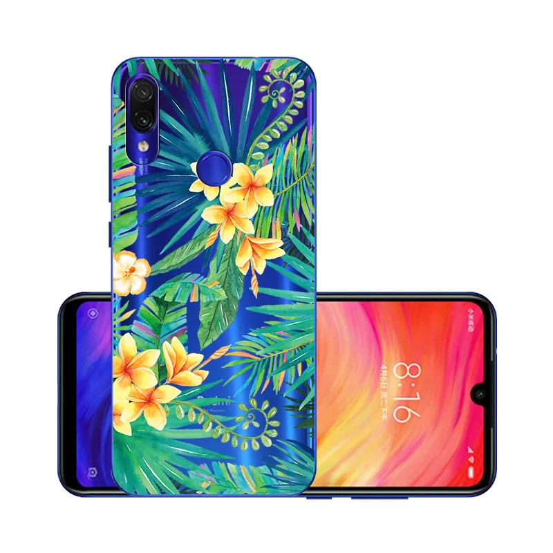 W043 Для Xiaomi Redmi Note 7 5 Pro силиконовый прозрачный Футляр окрашенный для Xio mi Red mi 7 7A 6 6A mi A2 Lite 9T K20 чехлы чехол на ксиоми редми нот 7 - Цвет: W043
