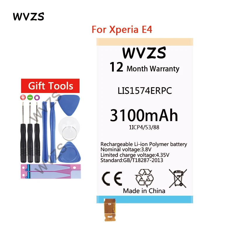 Wvzs 3100 mAh Замена Батарея LIS1574ERPC для sony Xperia E4 E4G E2104 E2105 E2114 E2115 E2124 E2003 E2006 E2053 E2033