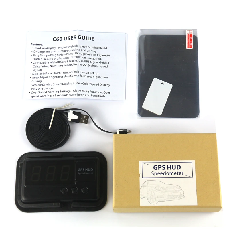 C60 Универсальный HUD скоростной измеритель превышения скорости автомобиля gps Hud