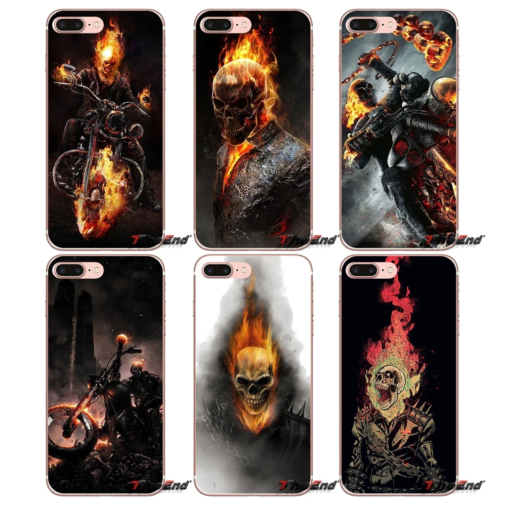 Мягкий чехол fire car Ghost Rider Head Skull для Samsung Galaxy S2 S3 S4 S5 MINI S6 S7 edge S8 S9 Plus Note 2 3 4 5 8 Coque