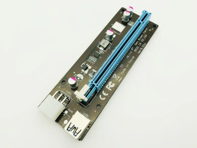 USB 3 0 PCI-E Express 1x к 16x удлинитель VER9.02 Riser адаптер карты SATA 15pin штекер 6pin кабель питания