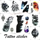 Временная татуировка Nu-TATY с медведем волка, боди-арт, наклейка с флеш-татуировкой 15*21 см, водостойкая поддельная Настенная Наклейка