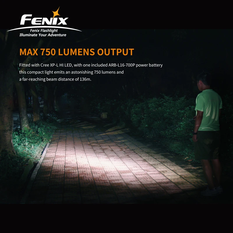 구매 고성능 Fenix E18R Cree XP-L HI LED 충전식 휴대용 EDC 손전등 (배터리 포함)