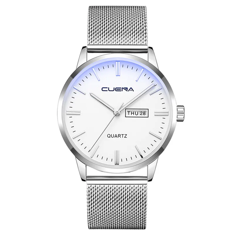 Модные Нержавеющая сталь Для мужчин Военная Униформа спортивный Аналоговые