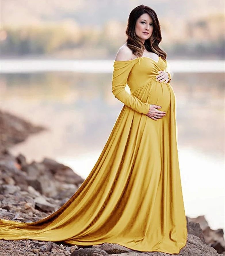 

Women 2019 Maternity Dresses For Photo Shoot Long Maxi Dress Maternity Photography Props Cotton Pregnancy Dress Maternity Grown