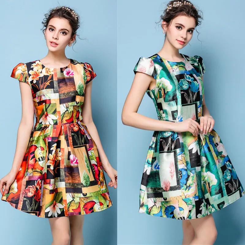 Богемные женские летние мини платье модного печати Тонкий Street Wear дамы тонкий