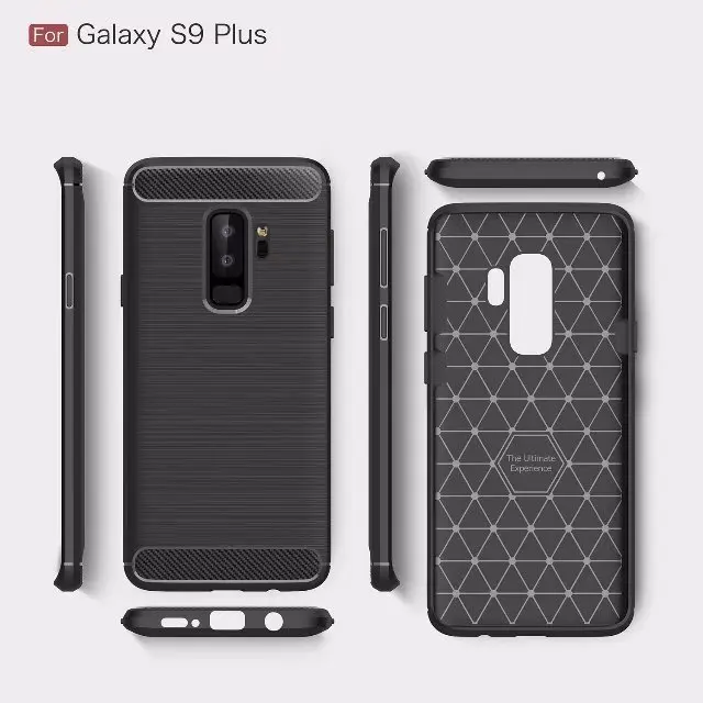 Матовый тонкий чехол из углеродного волокна для Samsung Galaxy S9 прочный защитный ТПУ с