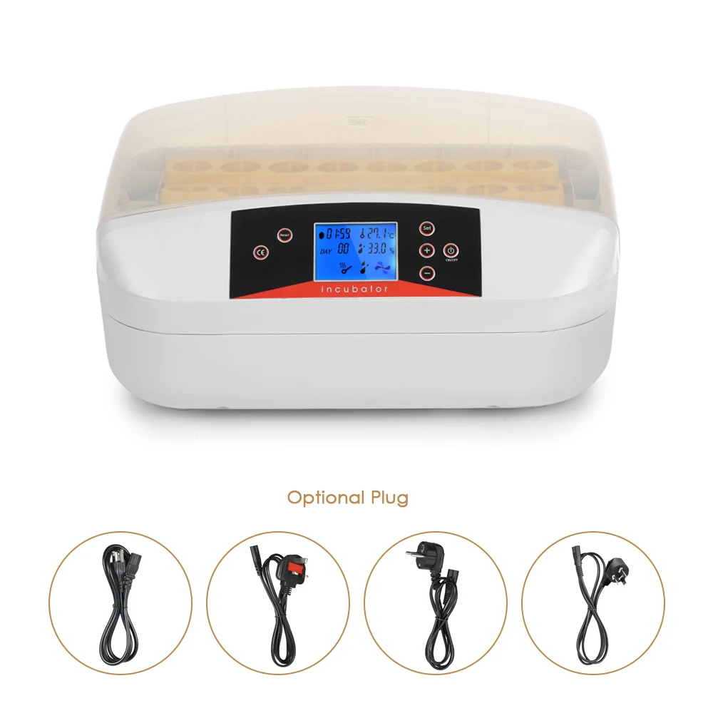 

32-Eggs Intelligent Automatic Egg Incubator Temperature Control Hatcher for Hatching Chicken Duck Bird Quail Poultry AC220V