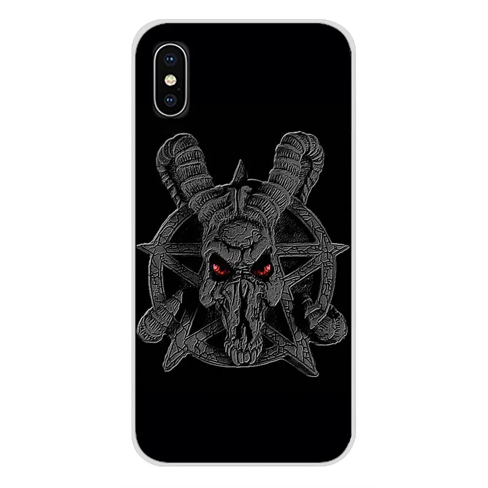Satanic череп террор дизайн Мобильный телефон чехол для Samsung Galaxy S3 S4 S5 Mini S6 S7 Edge S8 S9 S10