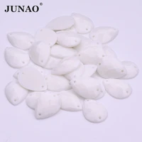 junao 10x14mm 18x25mm white crystal sew on drop rhinestones acrylic flatback strass crystal beads sewing stones diy for crafts