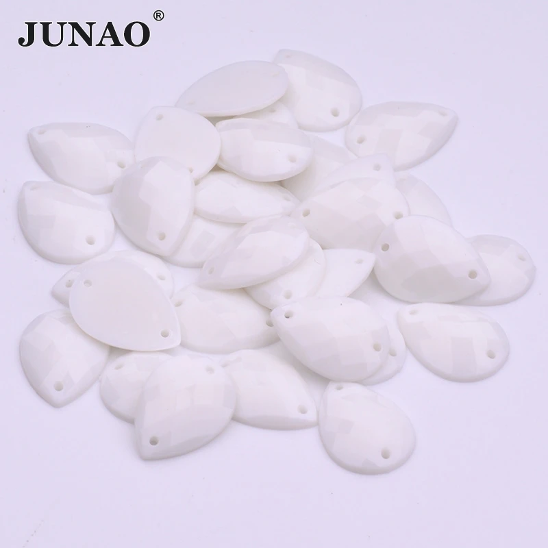 Белый кристалл JUNAO 10x14 мм 18x25 Пришивные искусственные Акриловые стразы с плоской