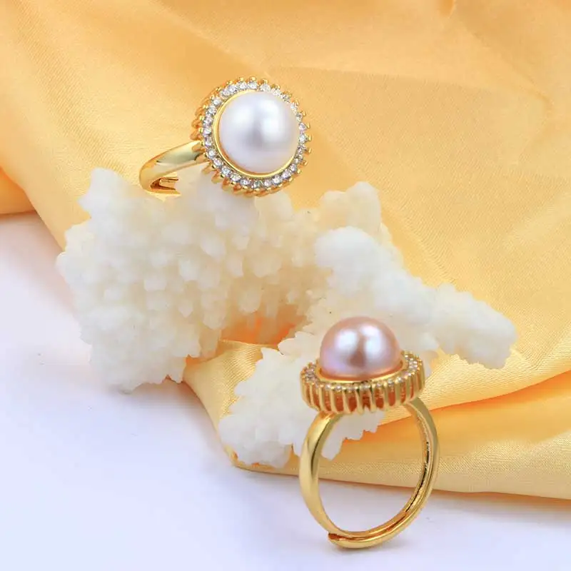 HENGSHENG 2019 Classic Royal Natural Pearl Ring Fashion Flexible Engagement Wedding Jewelry For Women Charms 10-10.5MM | Украшения и