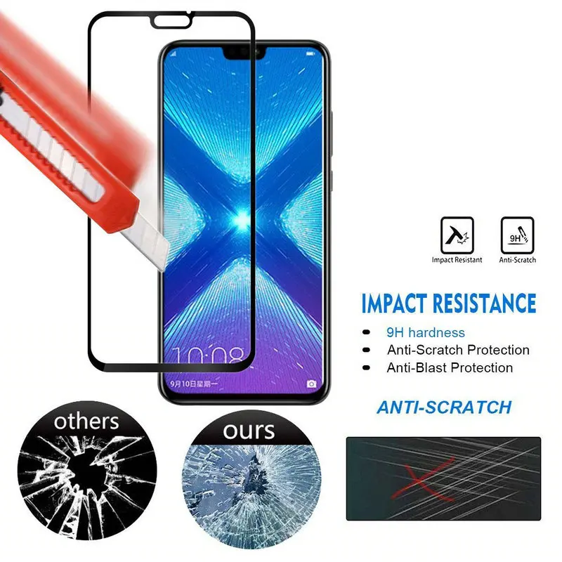 Huawei Honor 8X 5D изогнутое закаленное стекло P Smart Honor 8C X8 Защитная пленка для экрана Honor8X стеклянная Передняя пленка для Honor 8A экран