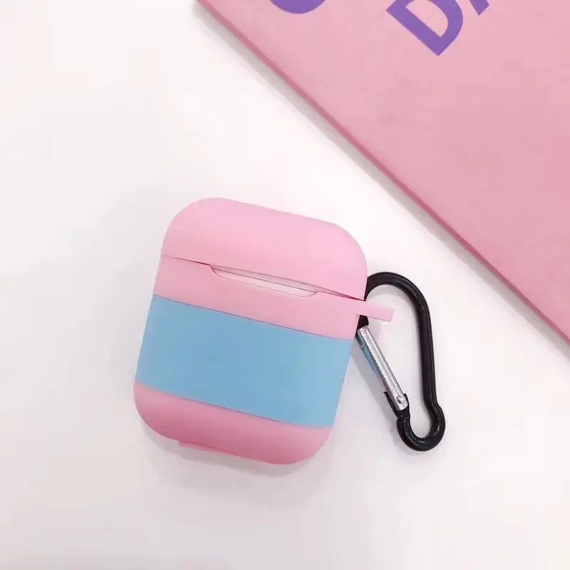 Мягкий силиконовый чехол для Airpods противоударный цветной наушников ультра