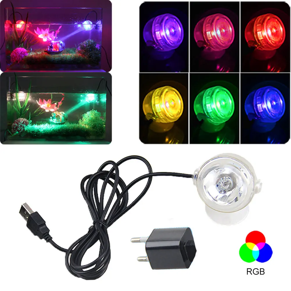 

USB Charge Fish Tank Lighting Waterproof Underwater LED Spotlight Marine Diving Light Aquarium Lamp Decoration Accessories--M25