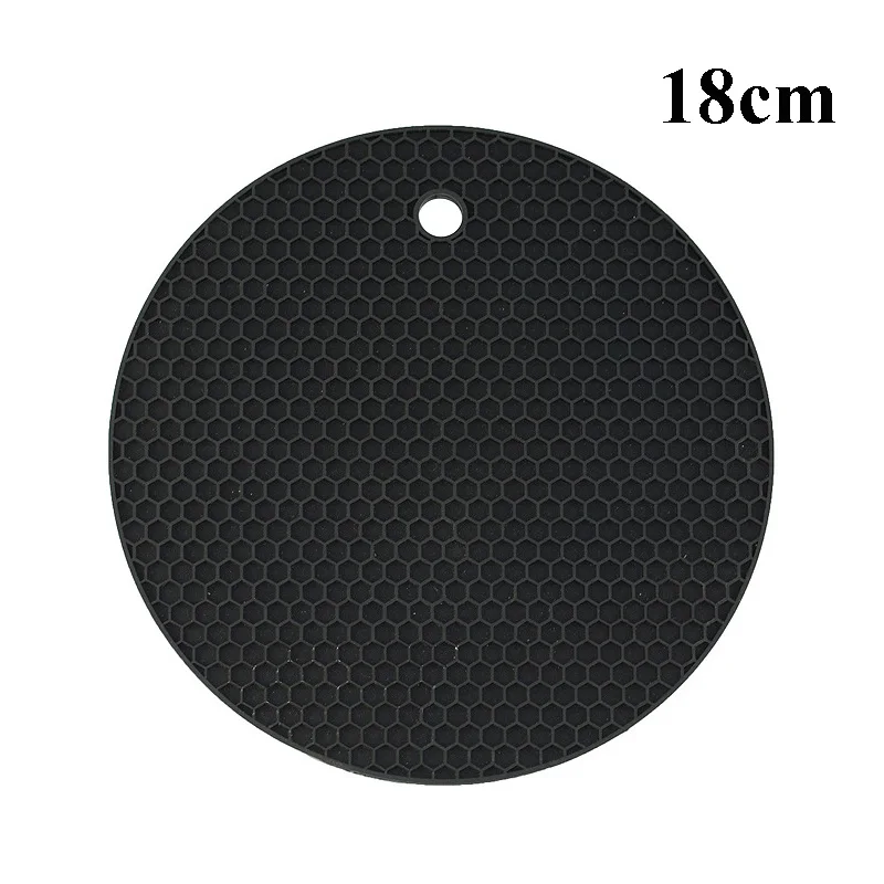 18cm Black 18/14/9 см подставки для Кухня гаджеты силиконовый термостойкий Нескользящие утепление ковриками Pad кухонная салфетка-подставка для Товары R - Цвет: 18cm Black