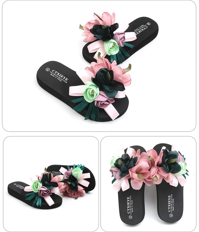 Летние модные детские шлепанцы; шлепанцы для девочек со стразами; пляжная обувь; удобные детские тапочки с искусственным цветком для девочек