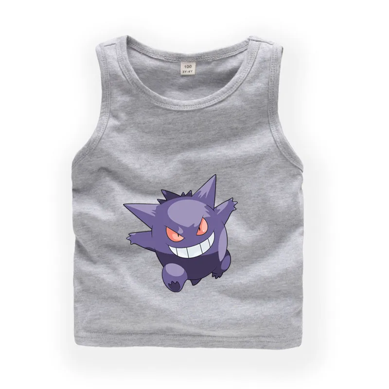 От 2 до 9 лет Детский мультфильм Gengar рукавов футболка для маленьких