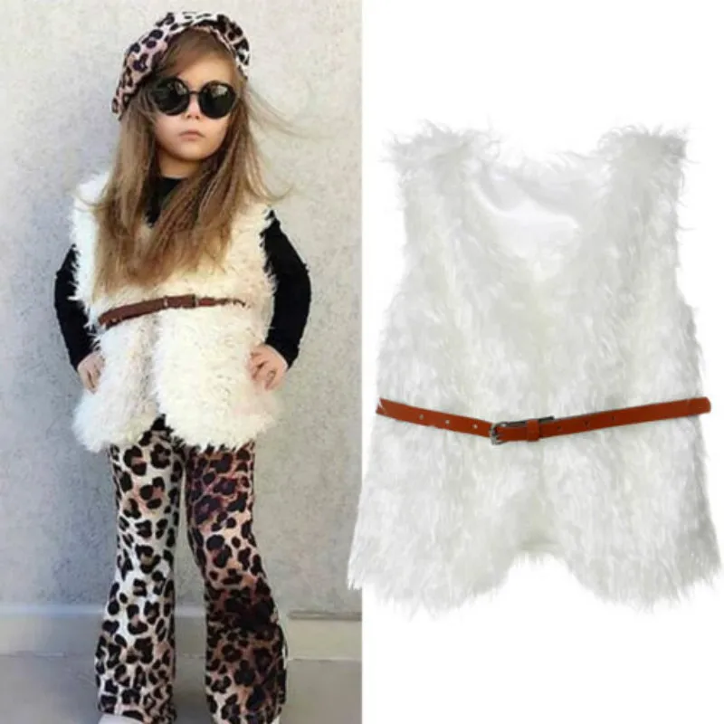 В наличии США теплая наружная одежда жилет для маленьких девочек из