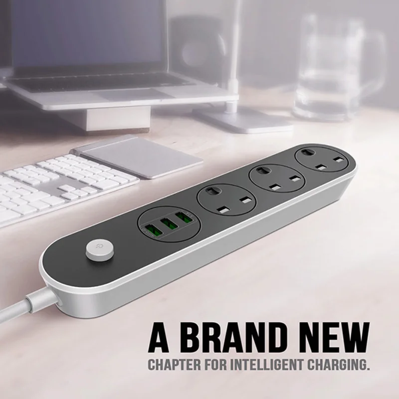 Новинка Интеллектуальное зарядное устройство USB с 3 розетками и USB-портами 1 6 м |