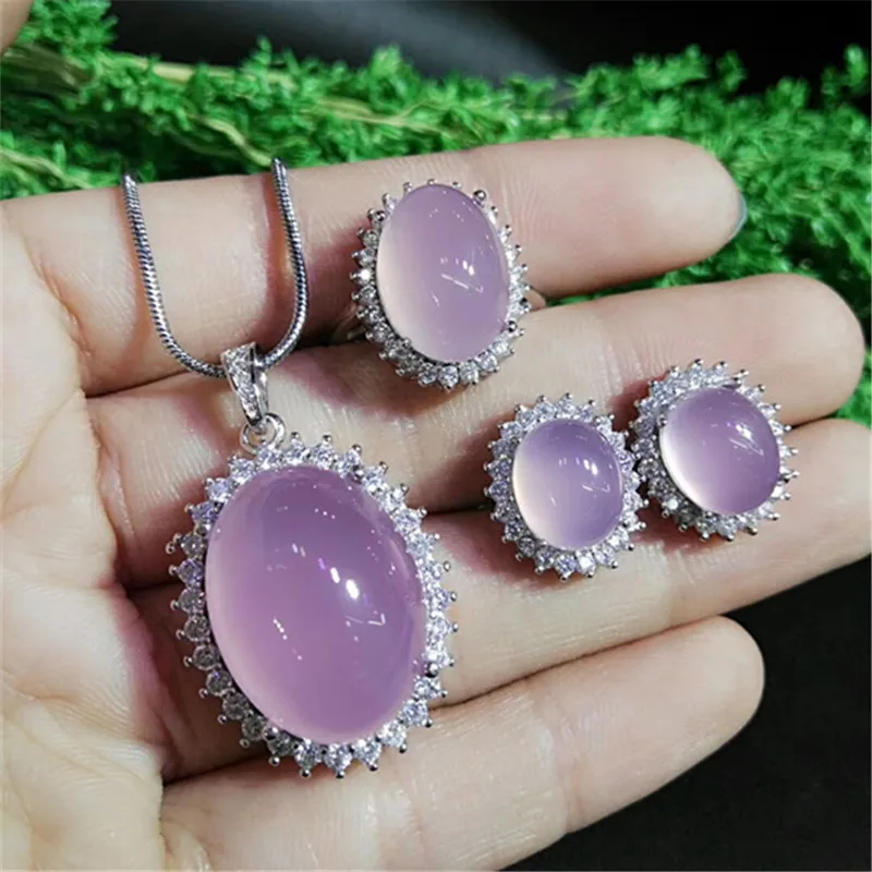 Серьги и кольцо из серебра 925 пробы с натуральным агатом нефритом|jewelry sets|set pieceset
