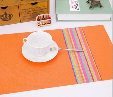 4 Pcs/lot Stripe Placemat fashion pvc dining table mat disc pads bowl pad coasters waterproof cloth slip-resistant | Дом и сад