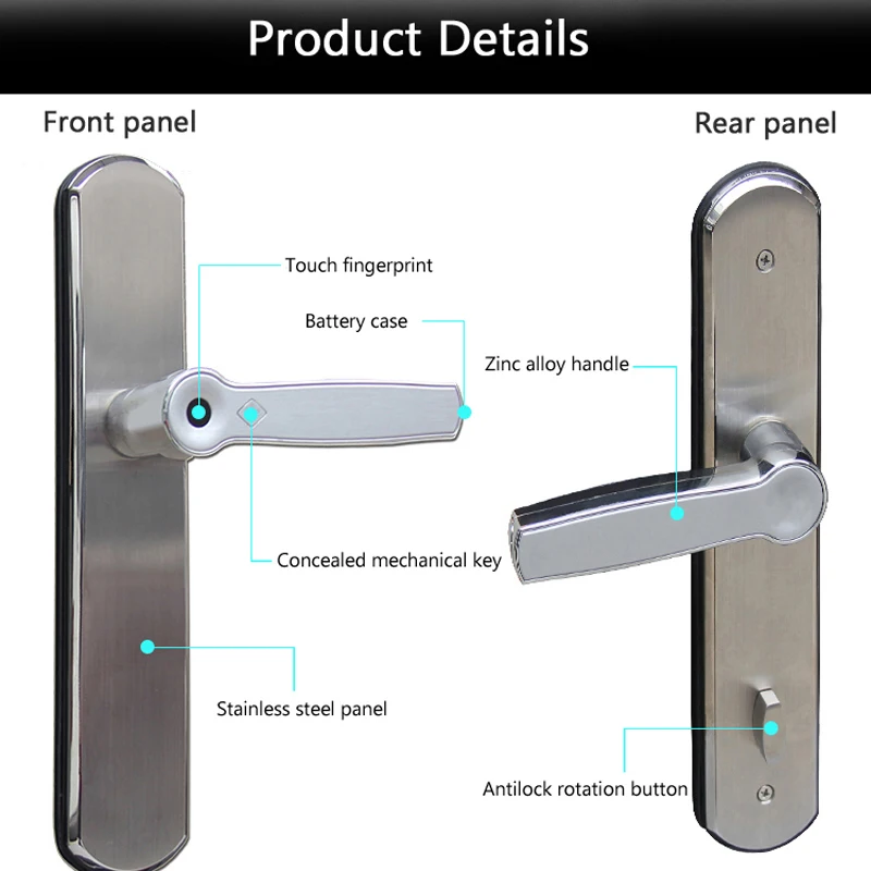 OBTNL Biometric Electronic Door Lock Smart Fingerprint Code Key Touch Screen Digital Password for home office | Безопасность и