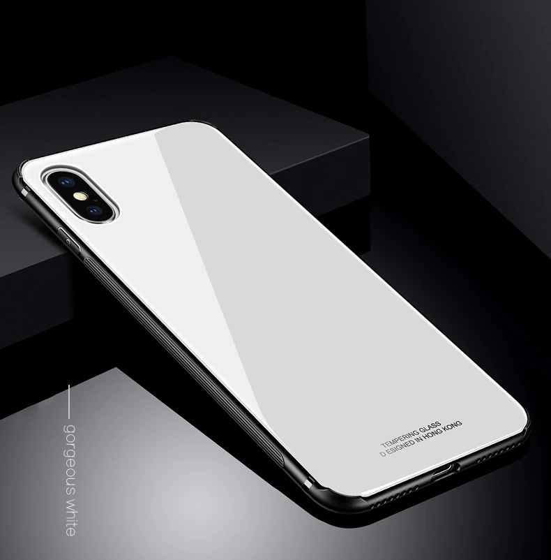 Чехол из закаленного стекла MAKAVO для iPhone XS Max 8 Plus 7 X, роскошный гибридный чехол на заднюю панель, противоударный жесткий чехол для iPhone8 XR