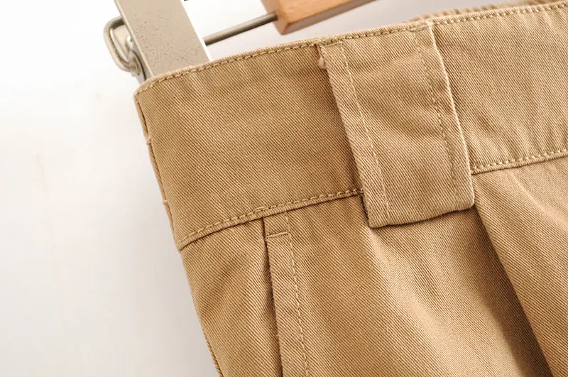 Увядшие брюки карго для женщин с цепочкой high street хаки Твердые pantalones mujer pantalon femme шаровары брюки для женщин