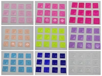 100 jelly color faceted square flatback glass rhinestone cabochon gems 10x10mm